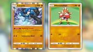 Lucario and Hitmonchan's cards in the game (Image via The Pokemon Company)